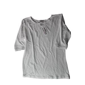 Kosher Casual Modesty Layering Top White Super Soft Elbow Sleeve Large